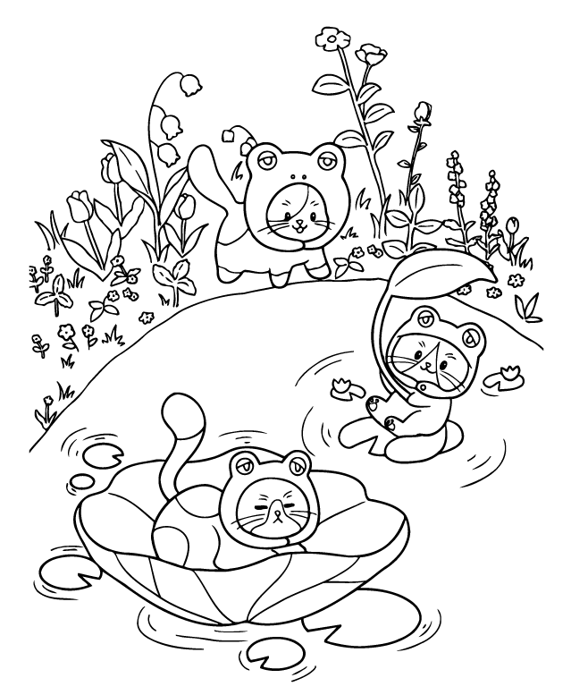 Desenho de Tiny Cats para imprimir