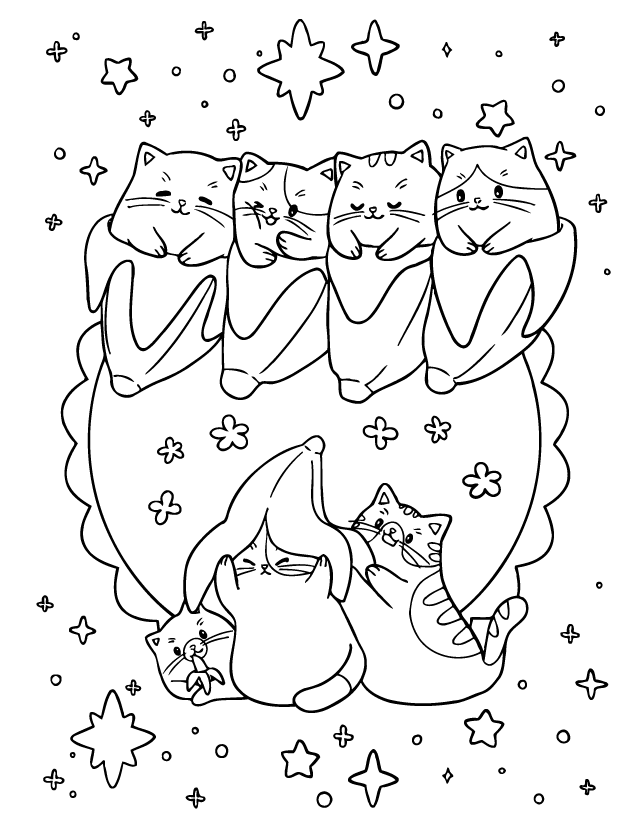 Desenho de Tiny Cats para imprimir