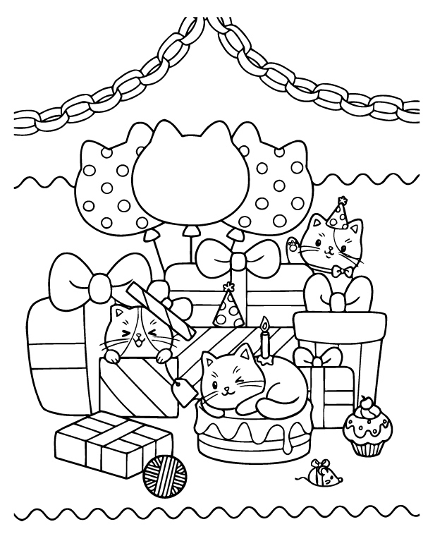 Desenho de Tiny Cats para imprimir