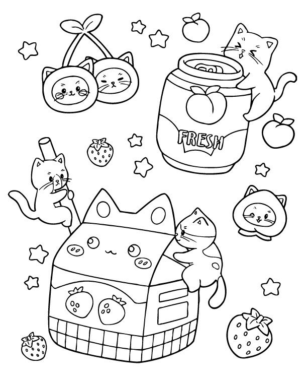 Desenho de Tiny Cats para imprimir