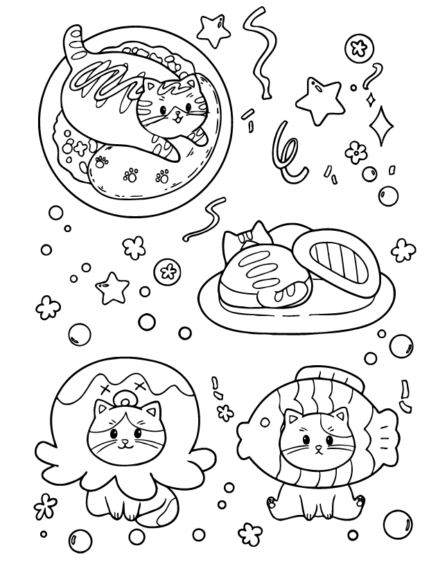Desenho de Tiny Cats para imprimir