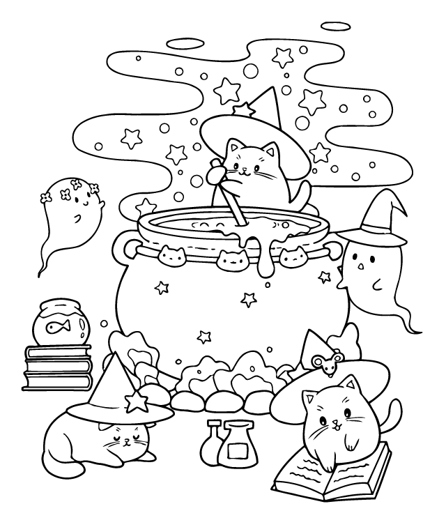 Desenho de Tiny Cats para imprimir