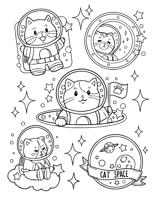 Desenho de Tiny Cats para imprimir