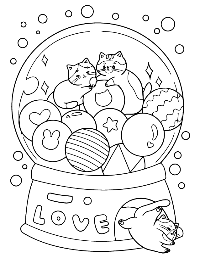 Desenho de Tiny Cats para imprimir