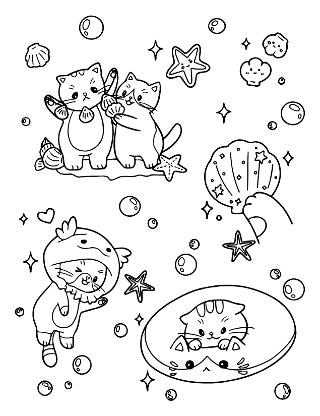 Desenho de Tiny Cats para imprimir