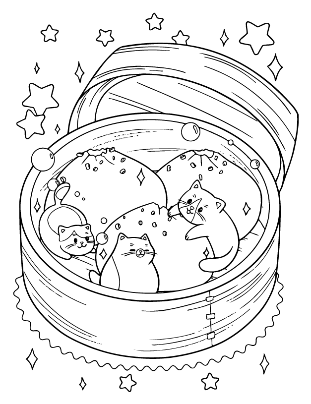 Desenho de Tiny Cats para imprimir