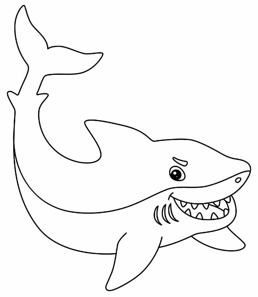 Desenho de Tubarão para imprimir