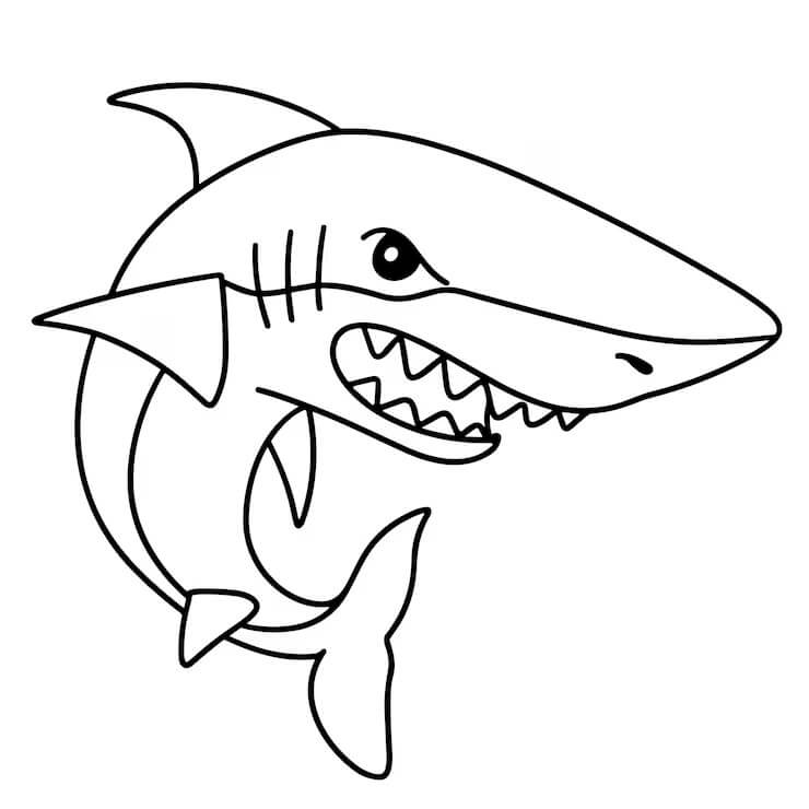 Desenho de Tubarão para imprimir