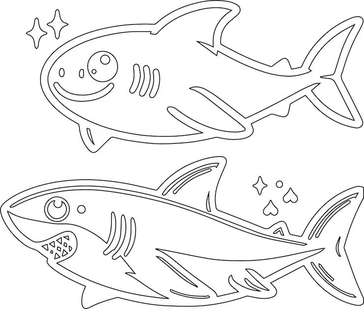 Desenho de Tubarão para imprimir