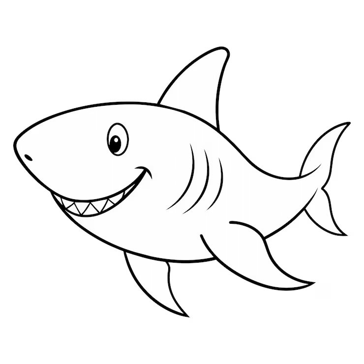 Desenho de Tubarão para imprimir