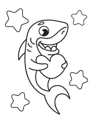 Desenho de Tubarão para imprimir