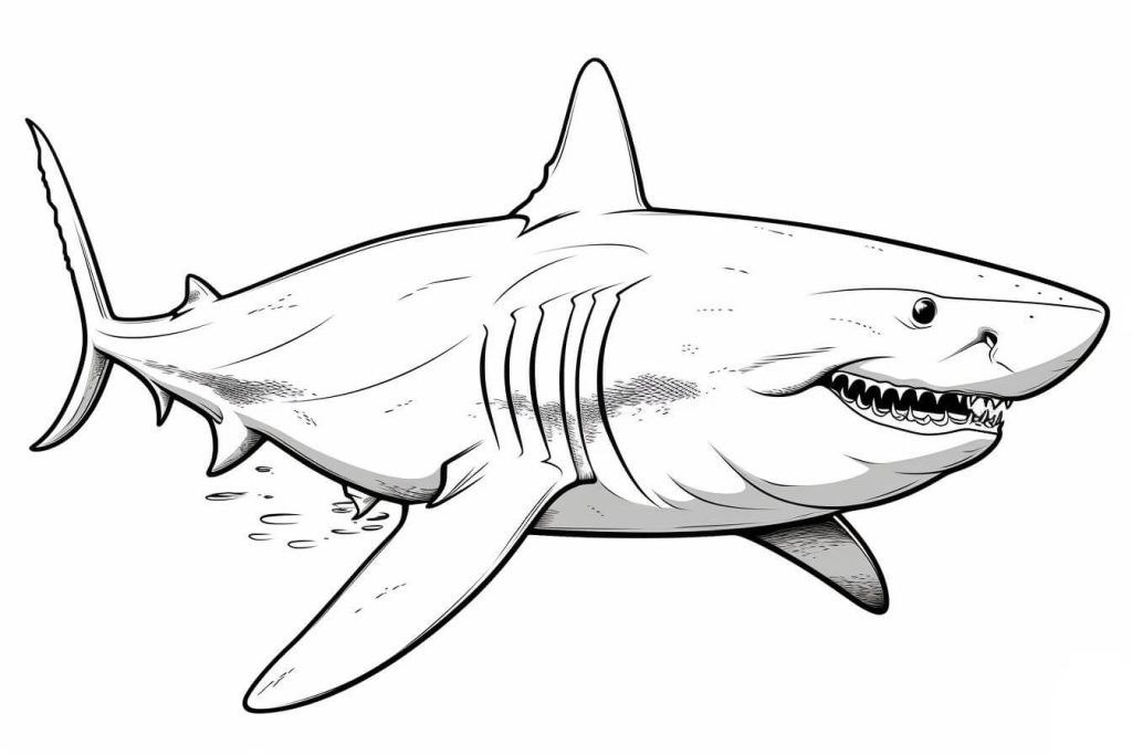 Desenho de Tubarão para imprimir