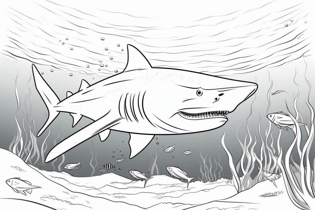 Desenho de Tubarão para imprimir