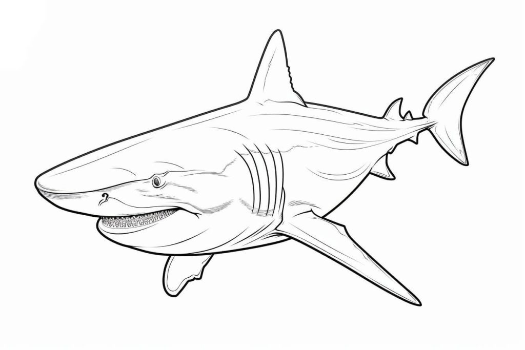 Desenho de Tubarão para imprimir