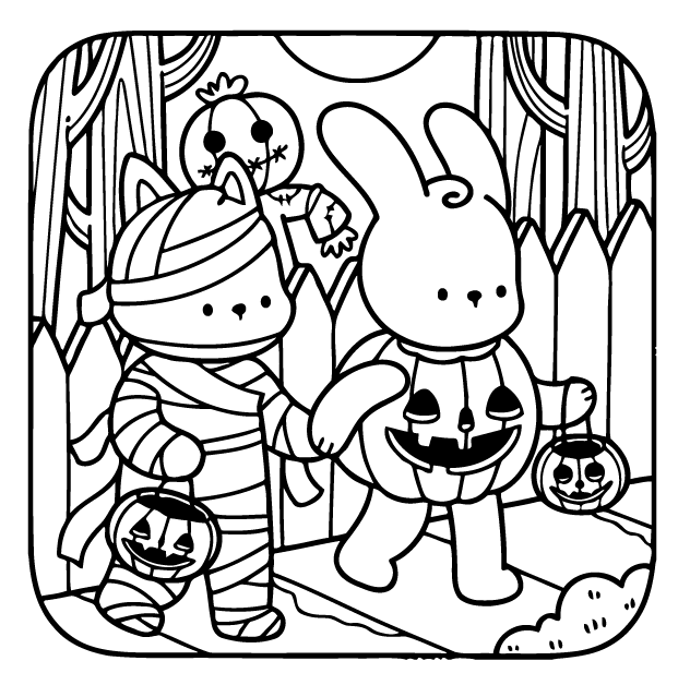 Desenho de Creepy Friends para imprimir