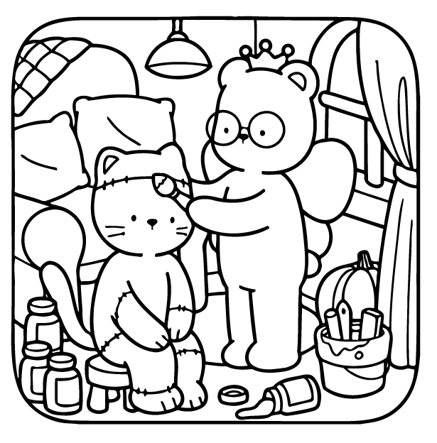 Desenho de Creepy Friends para imprimir