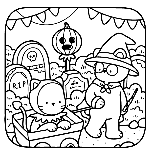 Desenho de Creepy Friends para imprimir