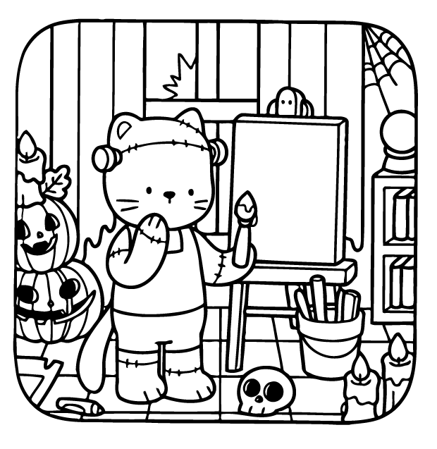 Desenho de Creepy Friends para imprimir