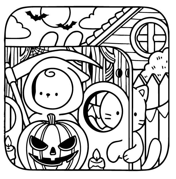 Desenho de Creepy Friends para imprimir
