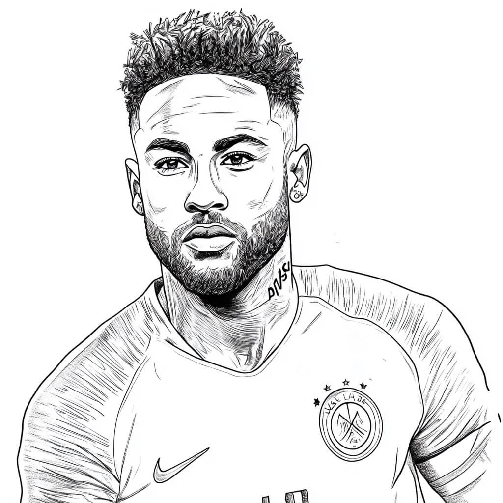 Desenho de Neymar Jr para imprimir