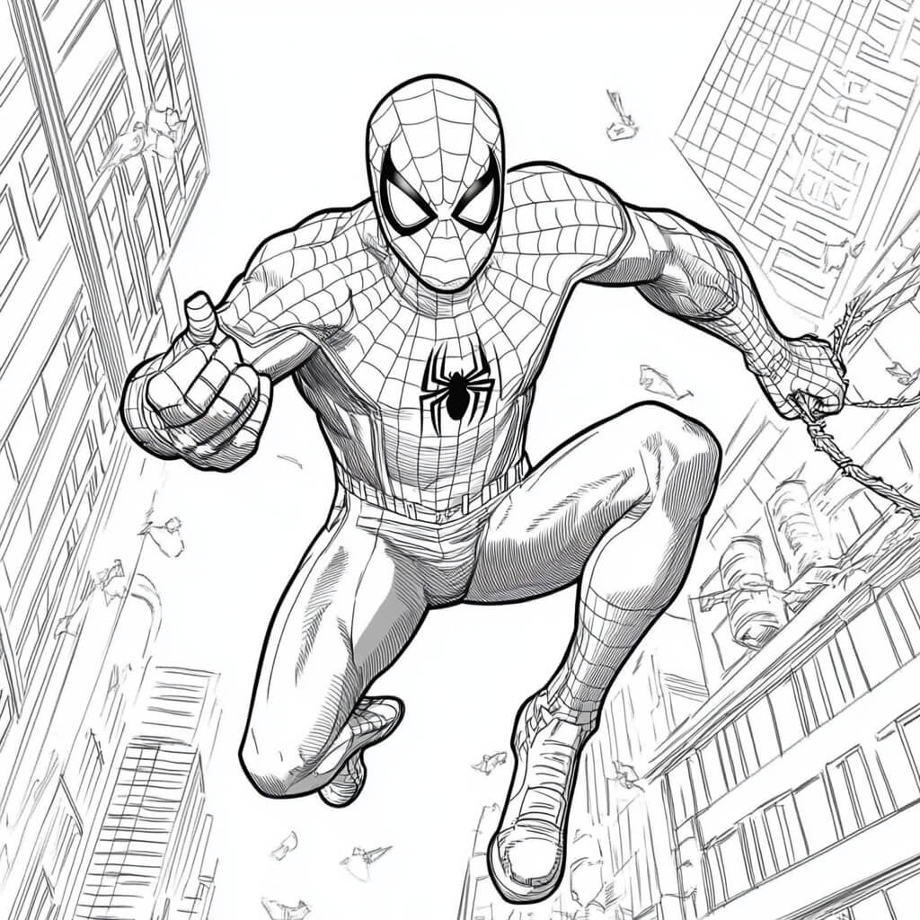 Desenho de Homem-Aranha (Spider-Man) para imprimir