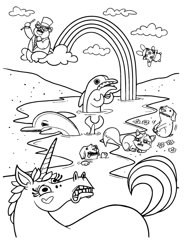 Desenho de Lisa Frank para imprimir
