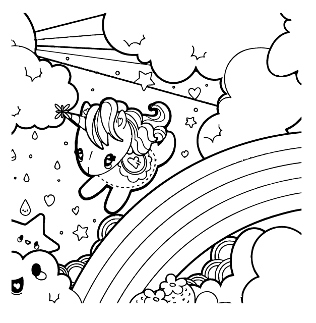 Desenho de Lisa Frank para imprimir