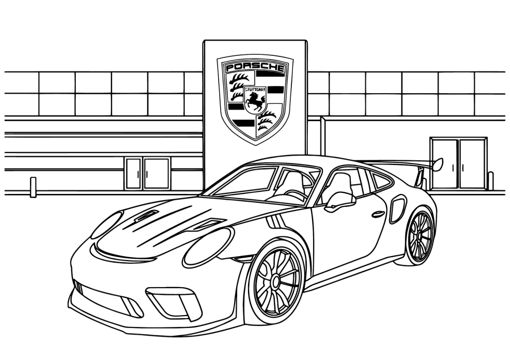 Desenho de Porsche para imprimir