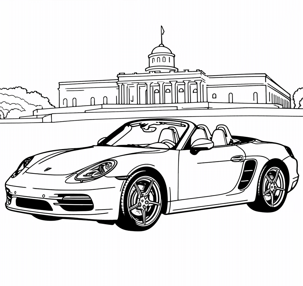Desenho de Porsche para imprimir
