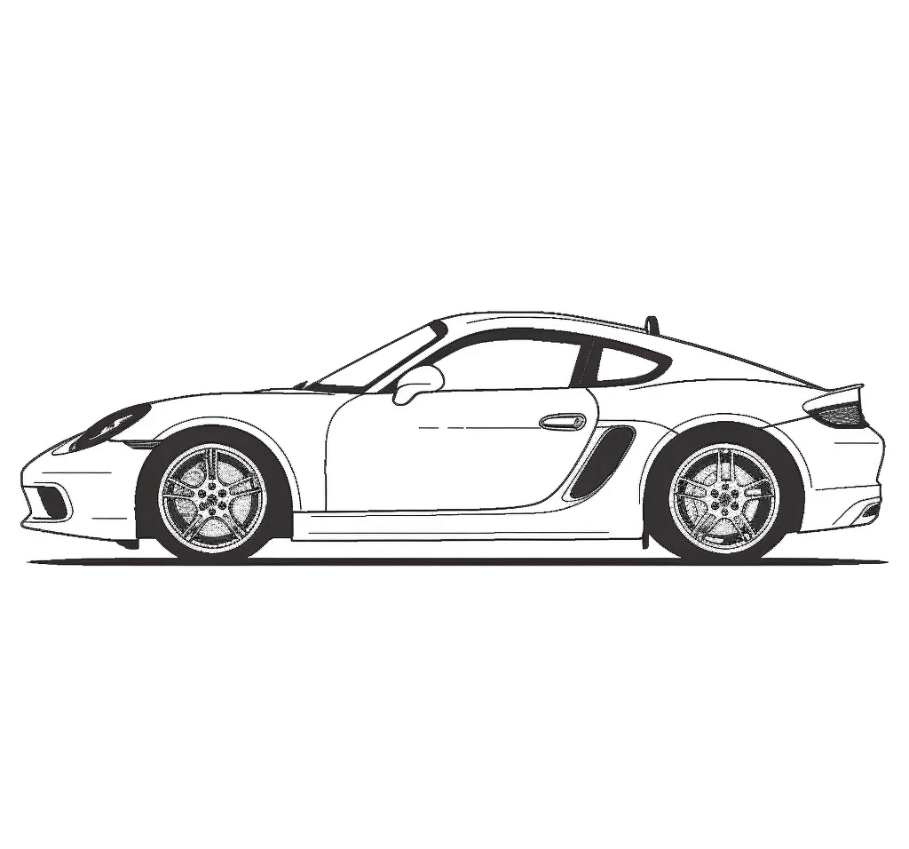 Desenho de Porsche para imprimir