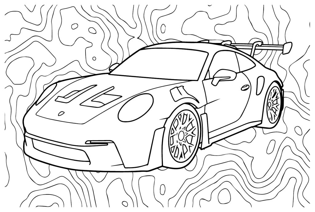 Desenho de Porsche para imprimir