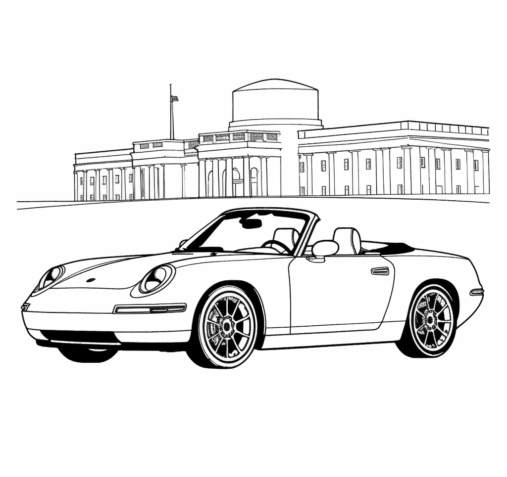 Desenho de Porsche para imprimir