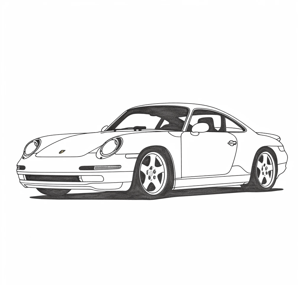 Desenho de Porsche para imprimir