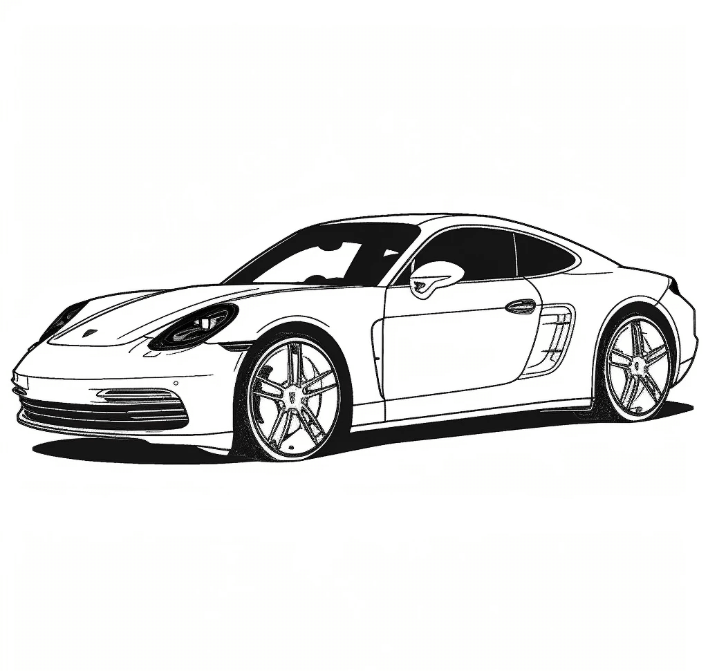Desenho de Porsche para imprimir