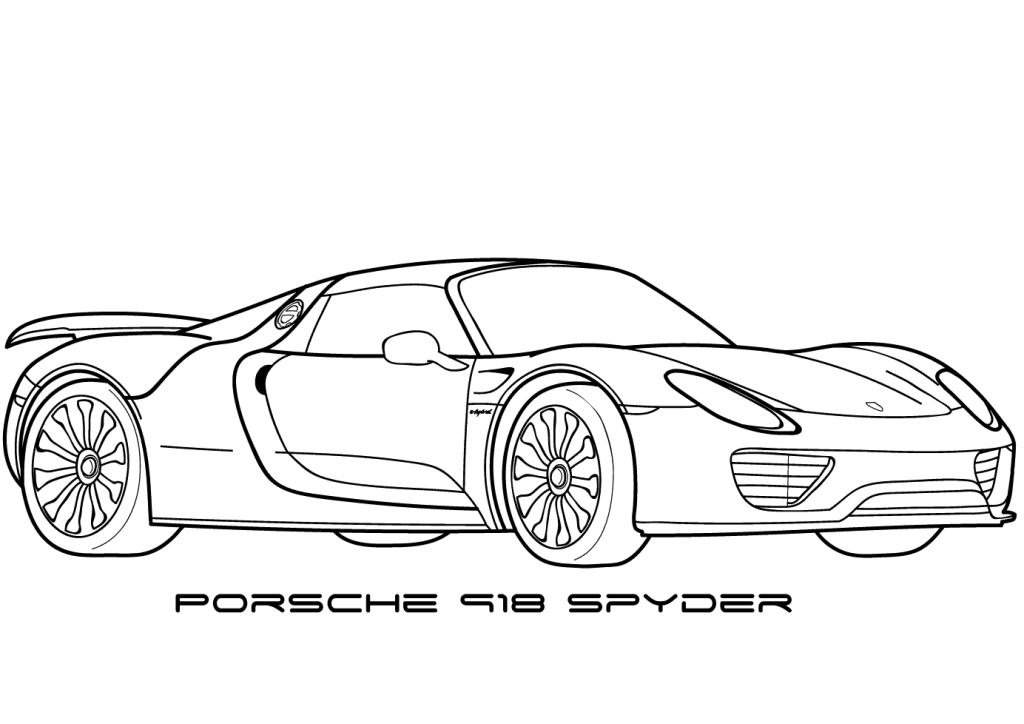 Desenho de Porsche para imprimir