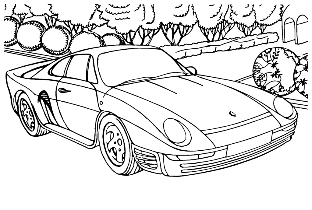 Desenho de Porsche para imprimir