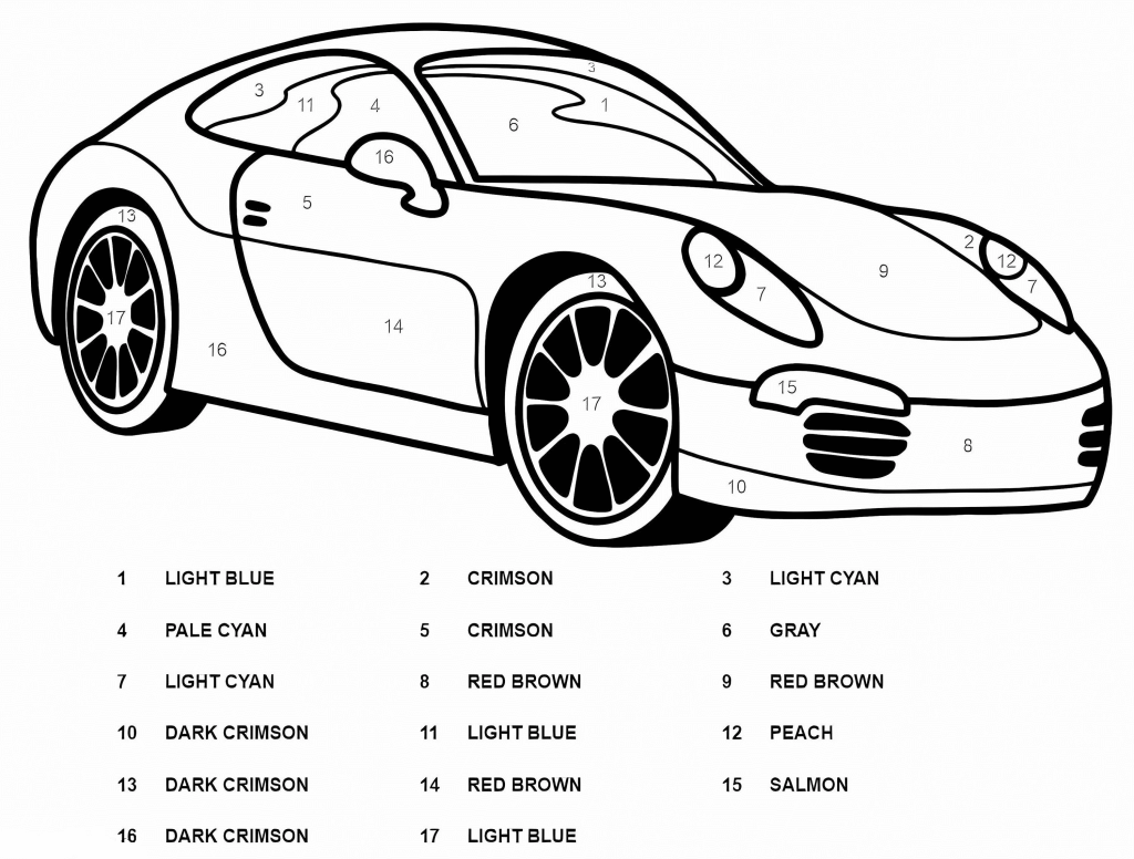 Desenho de Porsche para imprimir