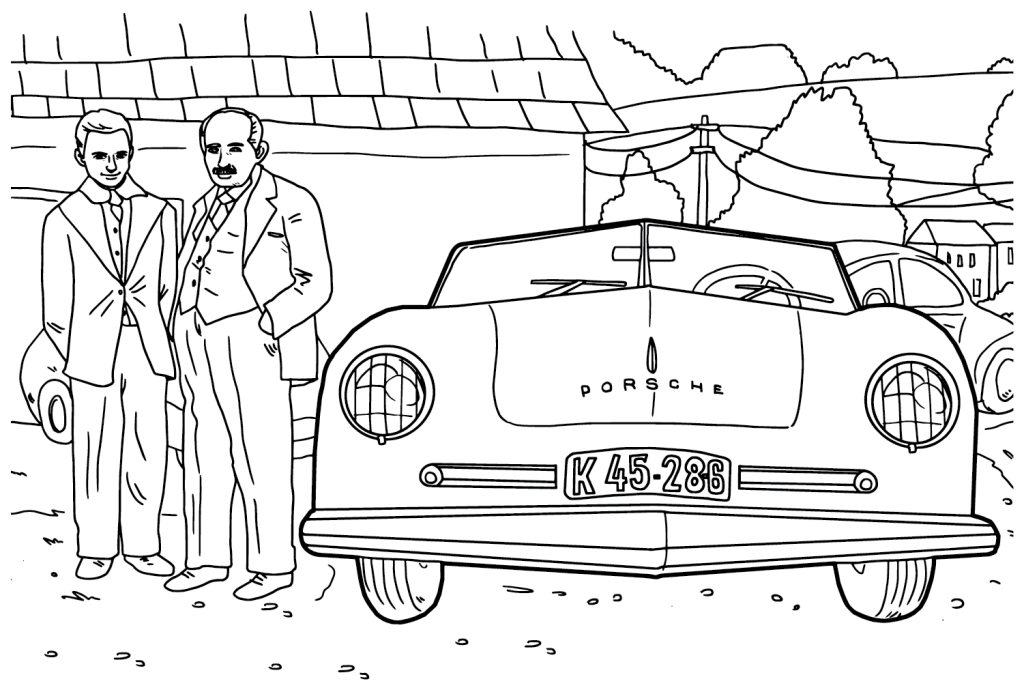 Desenho de Porsche para imprimir