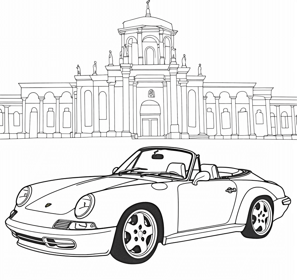 Desenho de Porsche para imprimir