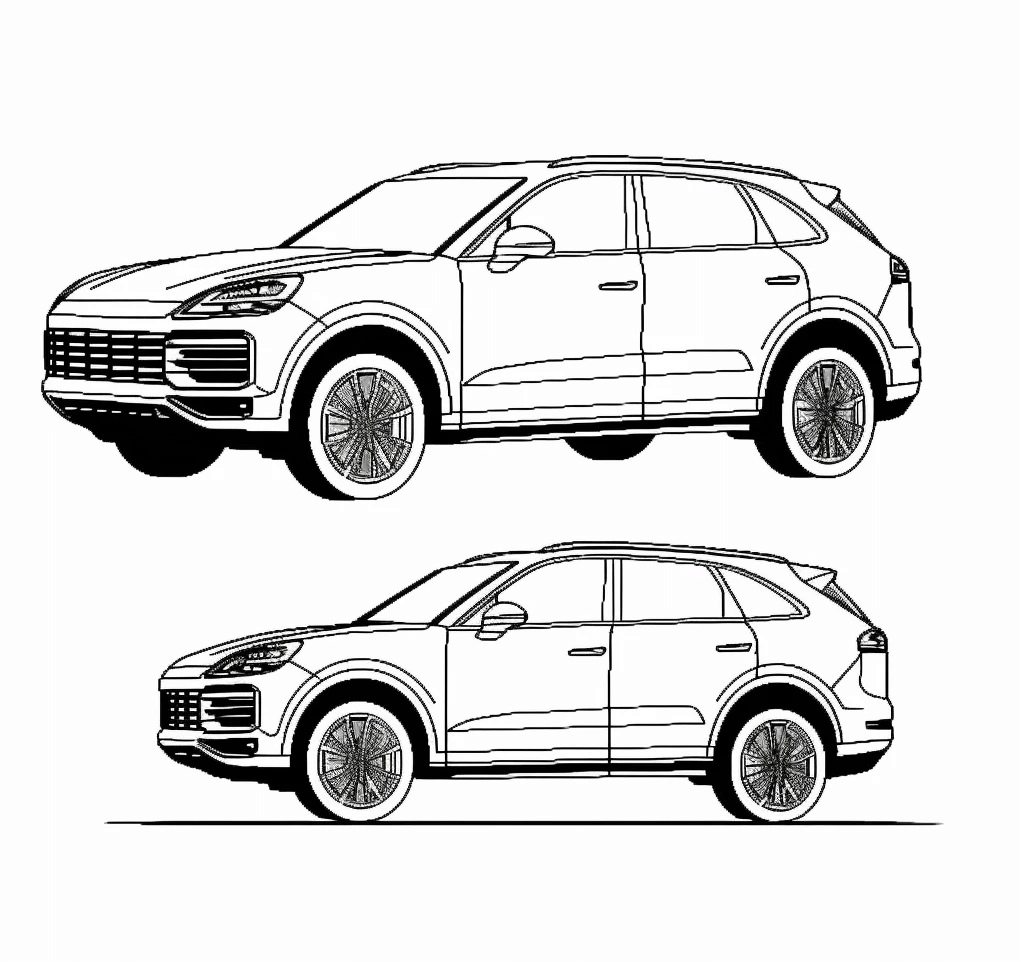 Desenho de Porsche para imprimir