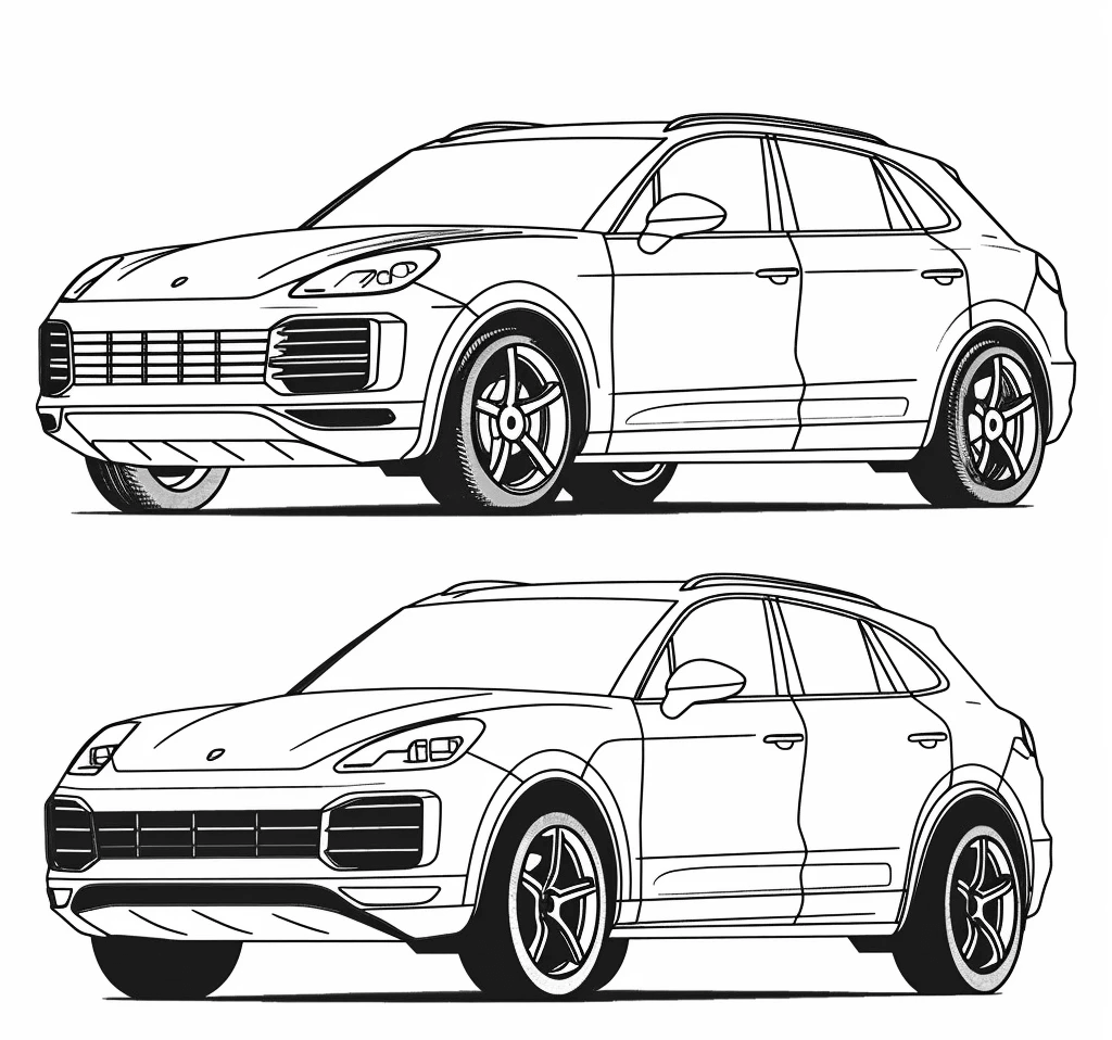 Desenho de Porsche para imprimir