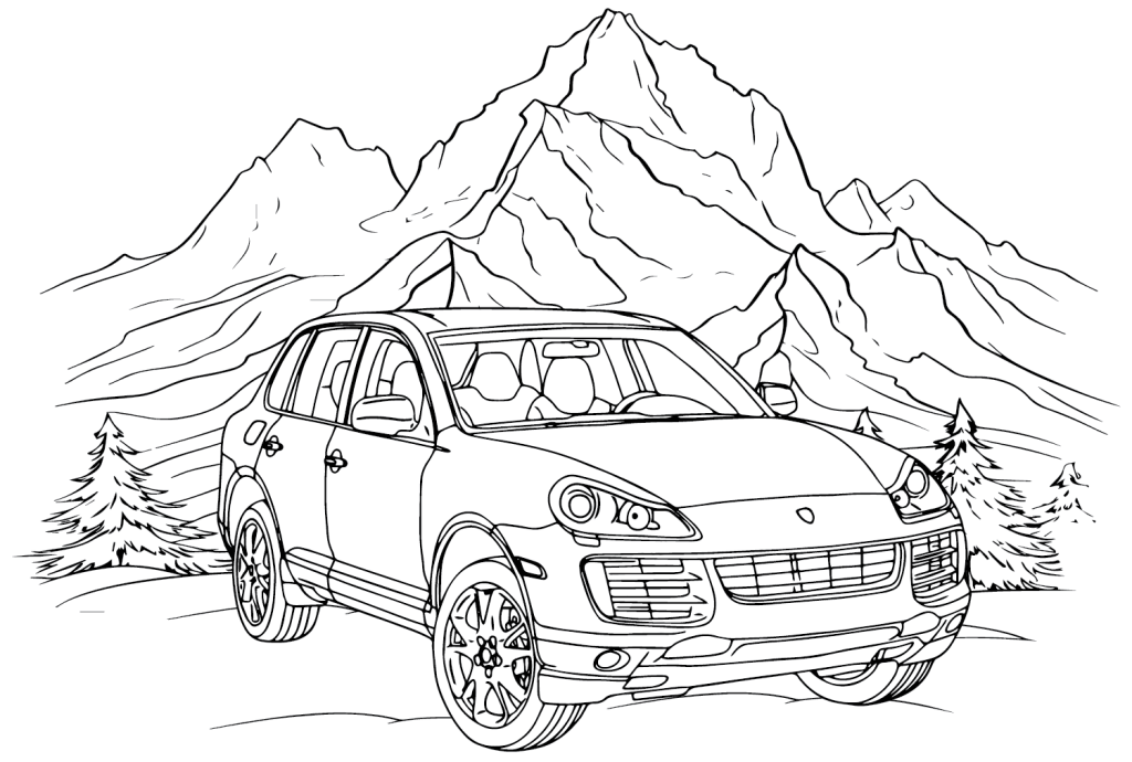 Desenho de Porsche para imprimir