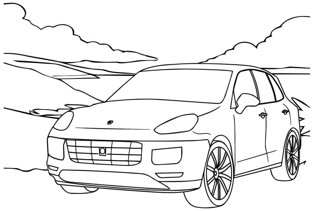 Desenho de Porsche para imprimir