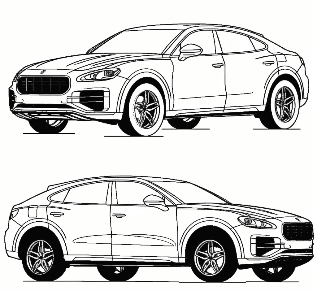 Desenho de Porsche para imprimir