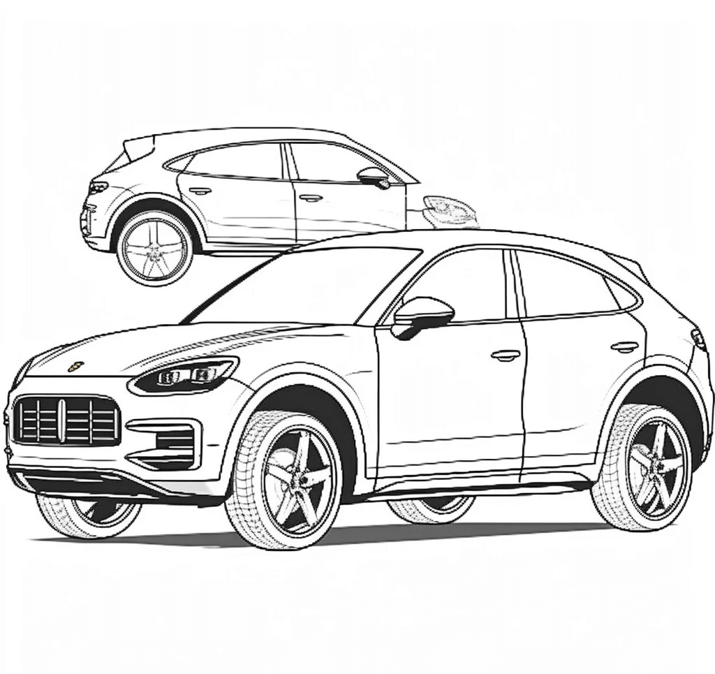 Desenho de Porsche para imprimir