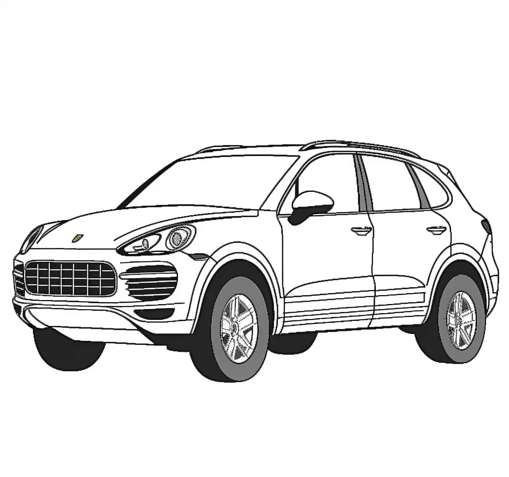 Desenho de Porsche para imprimir