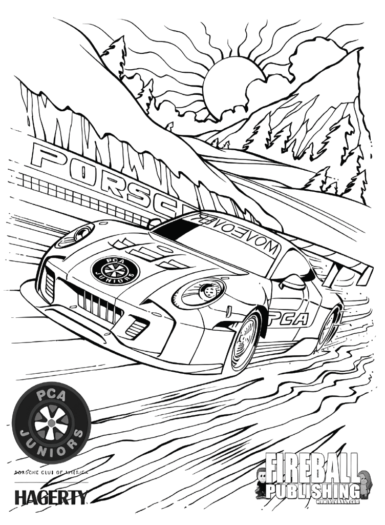 Desenho de Porsche para imprimir