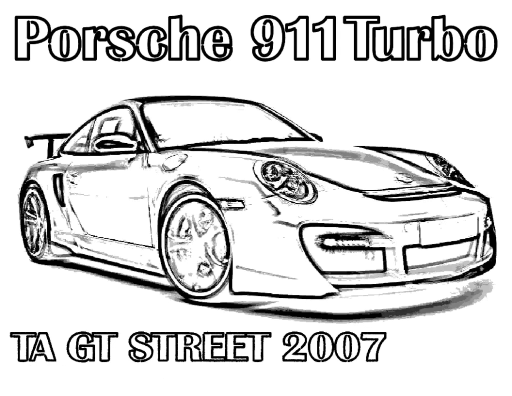 Desenho de Porsche para imprimir