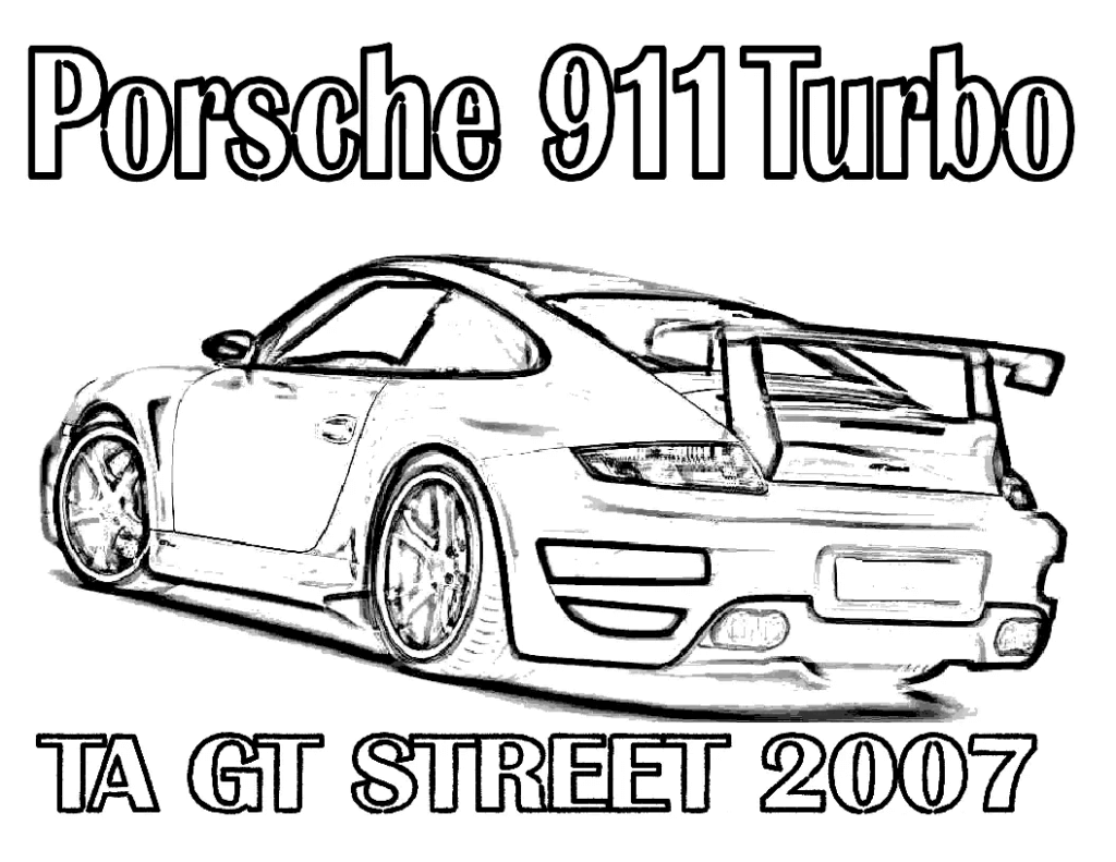 Desenho de Porsche para imprimir