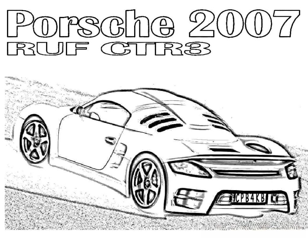 Desenho de Porsche para imprimir